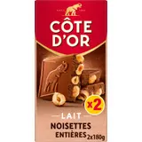 Tablette de Chocolat Lait Noisettes Entières COTE D'OR