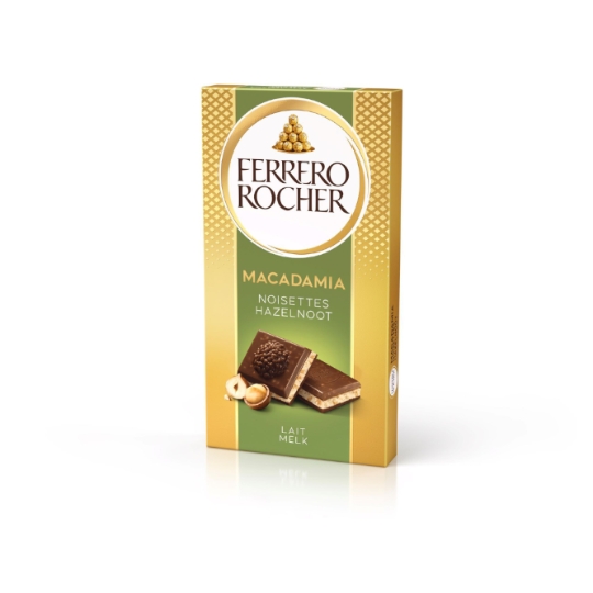 Tablette de Chocolat lait macadamia noisettes FERRERO ROCHER