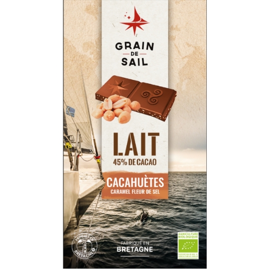 Tablette de Chocolat Lait Cacahuète Caramel GRAIN DE SAIL