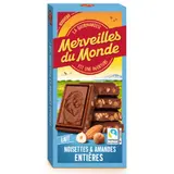Tablette de Chocolat Lait Noisettes Amandes Entières MERVEILLES DU MONDE