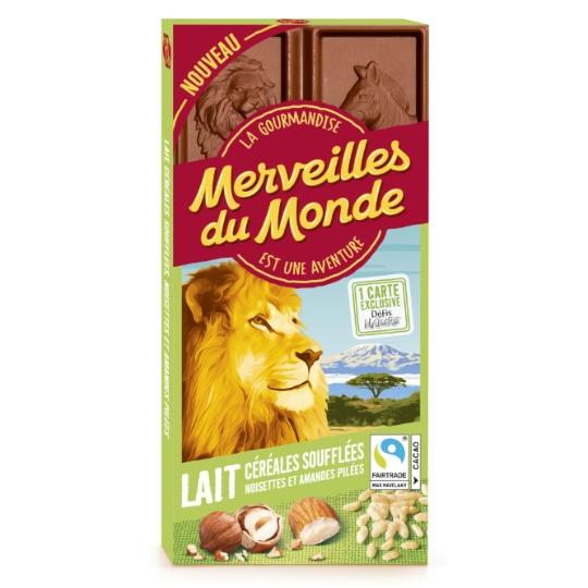 Chocolat au Lait Céréales Soufflées MERVEILLES DU MONDE