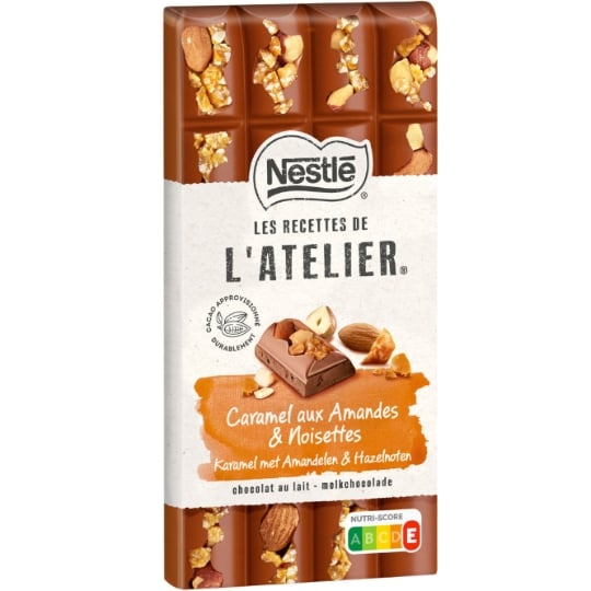 Tablette de Chocolat Lait  Caramel Amande Noisette NESTLE LES RECETTES DE L'ATELIER