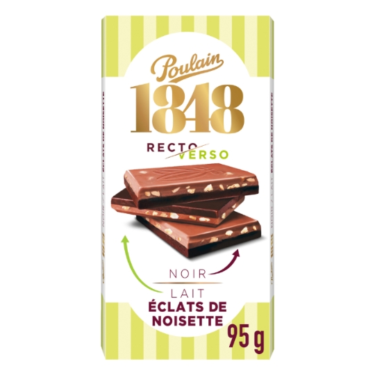 Chocolat Noir et Chocolat au Lait avec Eclats de Noisettes POULAIN