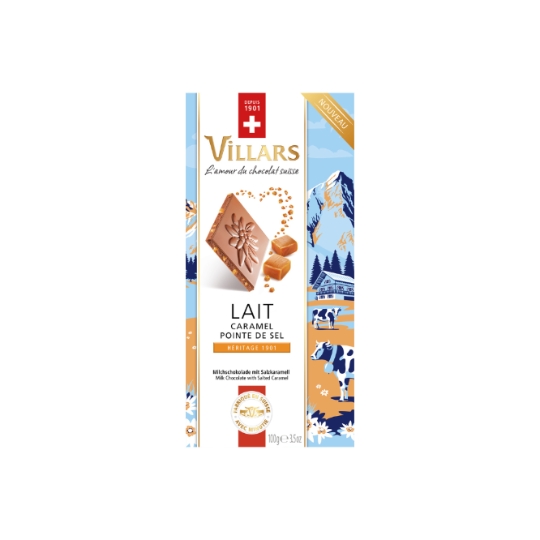 Tablette de Chocolat Lait Caramel Pointe de Sel VILLARS