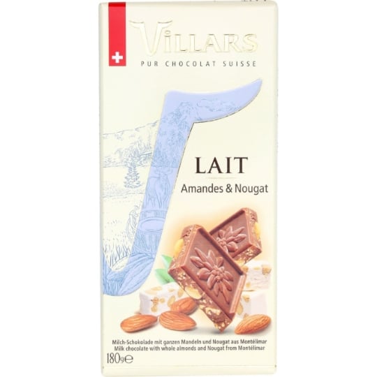Tablette de Chocolat Lait Amandes Nougat VILLARS