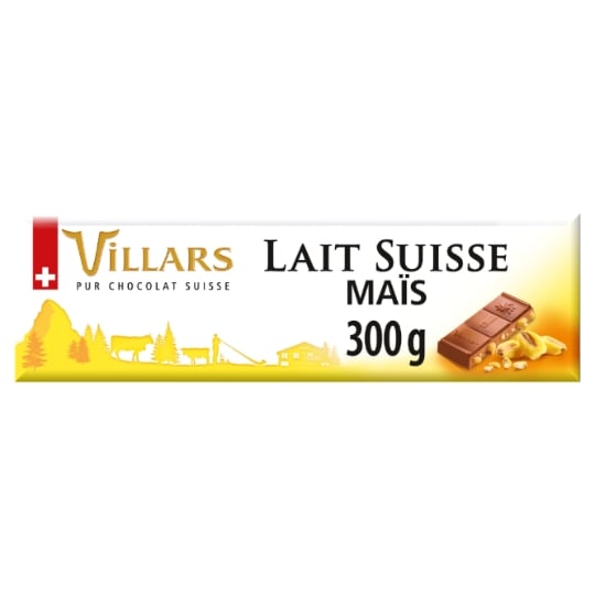 Tablette de Chocolat Lait Suisse Maïs Croustillant VILLARS