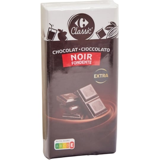 Chocolat noir 47% minimum de cacao CARREFOUR CLASSIC'