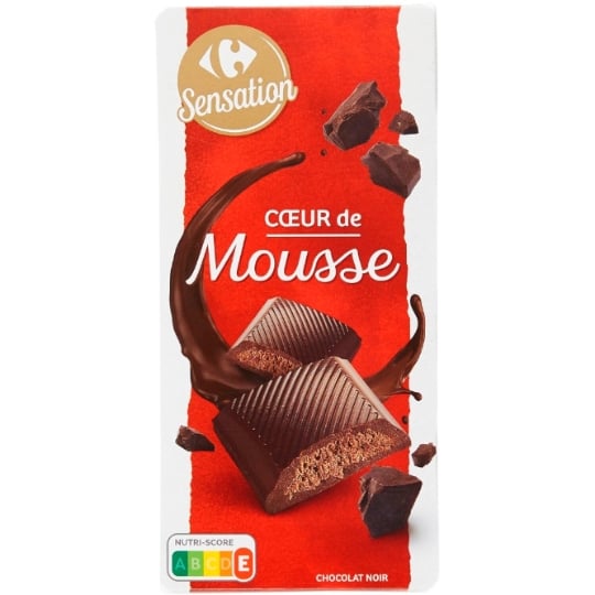 Tablette de Chocolat Noir Coeur de Mousse CARREFOUR SENSATION