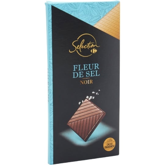 Tablette de Chocolat Noir Fleur de Sel CARREFOUR SELECTION
