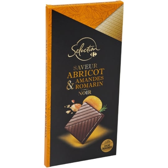 Tablette de Chocolat Noir Abricot Amande Romarin CARREFOUR SELECTION