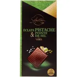 Tablette de Chocolat Noir Eclats de Pistache Pointe de Sel CARREFOUR SELECTION