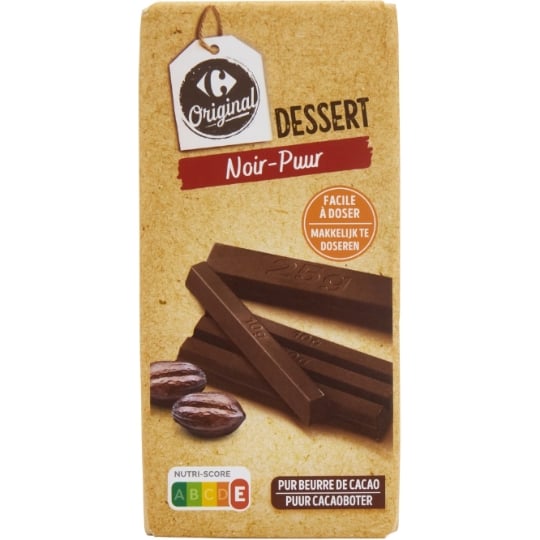 Tablette de Chocolat Noir Dessert CARREFOUR ORIGINAL