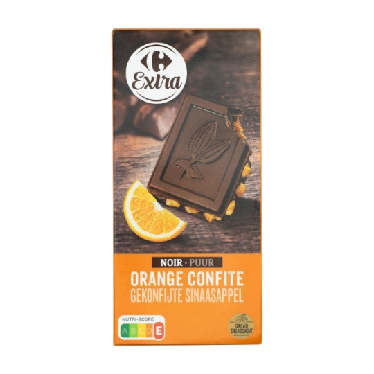 Chocolat noir aux écorces d'orange confites aux écorces d'orange confites CARREFOUR EXTRA