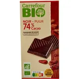 Tablette de Chocolat Noir 74% Bio CARREFOUR BIO