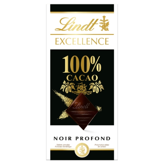 Tablette de Chocolat Noir Excellence 100% Cacao LINDT
