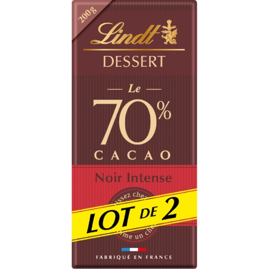 Tablette de Chocolat Noir Dessert 70% LINDT