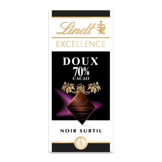 Tablette de chocolat Noir Doux Excellence 70% LINDT