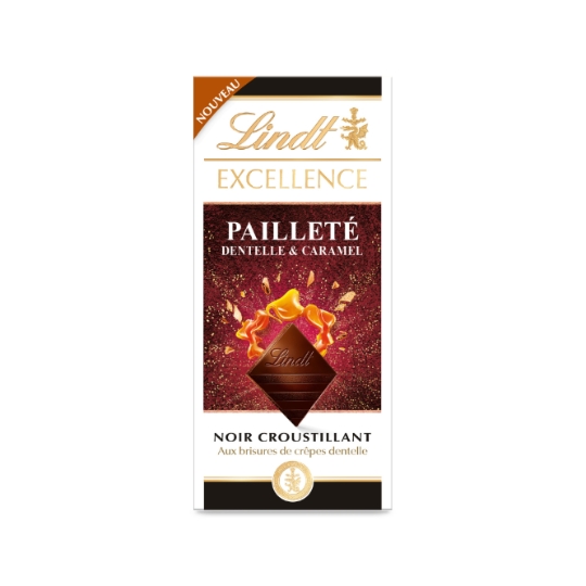 Tablette de Chocolat Noir Excellence Dentelle Caramel LINDT