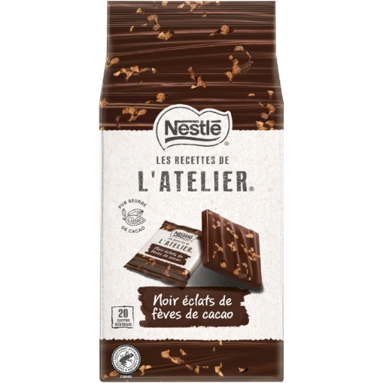 Carrés de Chocolat Noir Eclats Fèves de Cacao NESTLE
