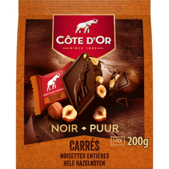 Carrés de Chocolat Noir Noisettes COTE D'OR