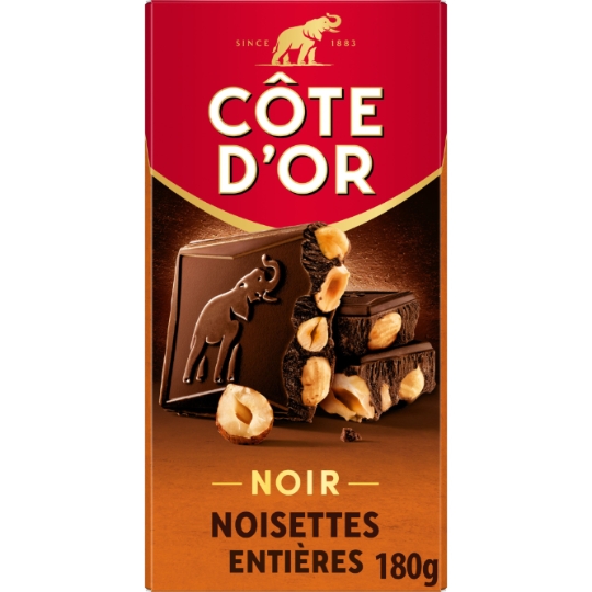 Tablette de Chocolat Noir Noisettes Entières COTE D'OR