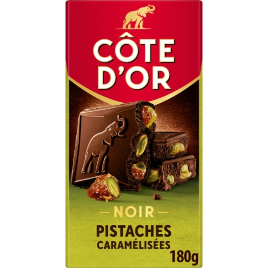 Tablette de Chocolat Noir Pistaches Caramélisées COTE D'OR