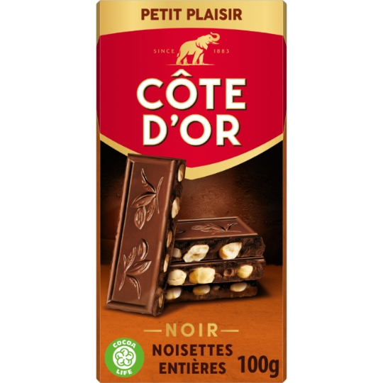 Tablette de chocolat noir noisettes COTE D'OR