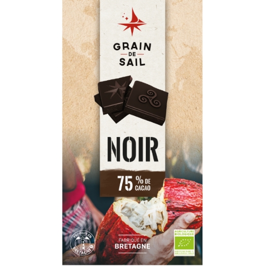 Tablette de Chocolat Noir 75% Bio GRAIN DE SAIL