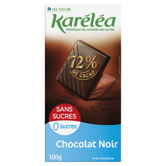 Chocolat noir 72% sans sucres KARELEA