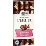 Tablette de Chocolat Noir Les Recettes de l'Atelier Cranberries Amandes NESTLE