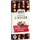 Tablette de Chocolat Noir Les Recettes de l'Atelier Noisettes Entières Torréfiées NESTLE