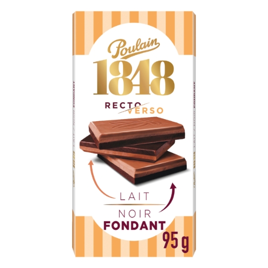 Chocolat Lait / Noir Fondant Recto/verso POULAIN