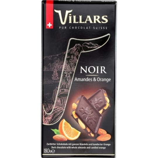 Tablette de Chocolat Noir Amandes Orange VILLARS