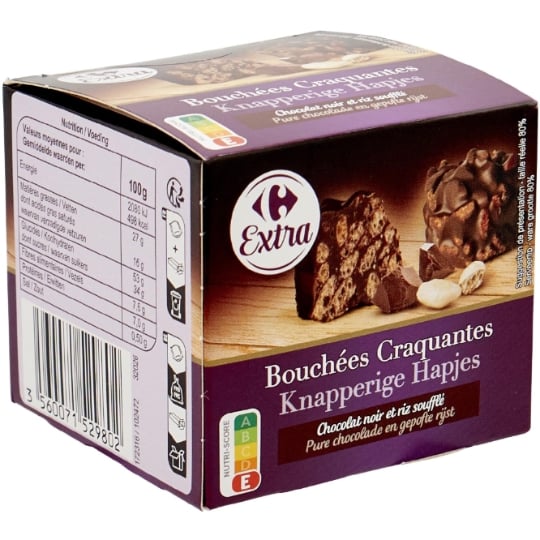bonbons de chocolat noir aux céréales croustillantes CARREFOUR EXTRA