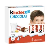 Barres chocolat au lait fourrage au lait KINDER