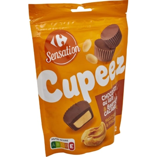 Bouchées Chocolats au Lait et Beurre de Cacahuètes CARREFOUR SENSATION
