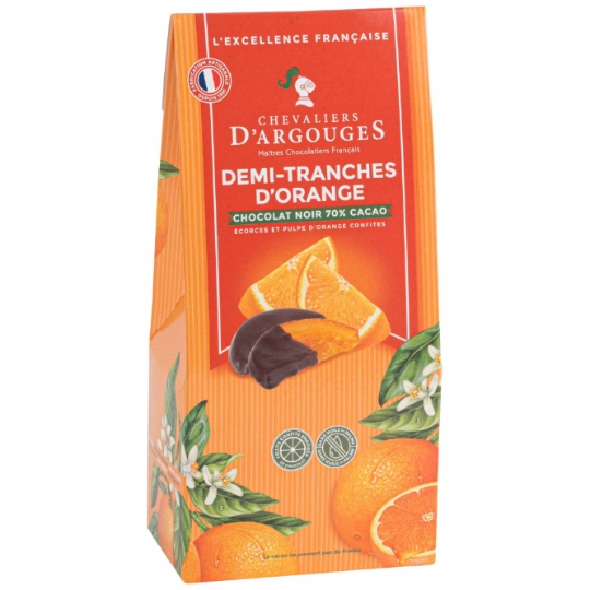 Bouchées de Chocolat Orangettes Chocolat Noir 70% CHEVALIERS D'ARGOUGES