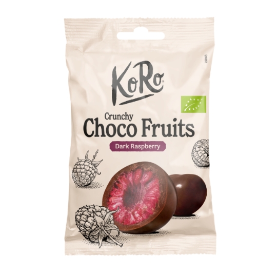 Framboises Lyophilisées Enrobées de Chocolat Noir Bio KORO