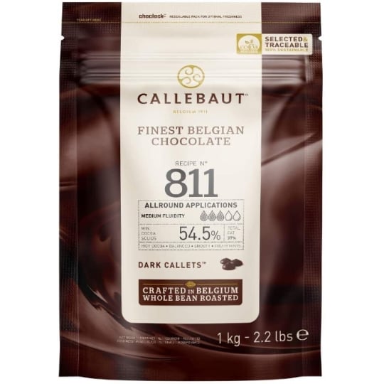 Chocolat De Couverture Noir 811 - 54.5% Cacao Callets 1kg Callebaut CALLEBAUT
