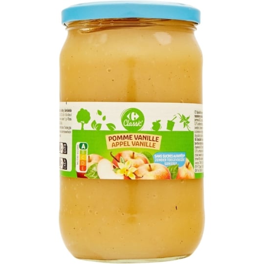 Compote pomme vanille sans sucres ajoutés CARREFOUR CLASSIC'