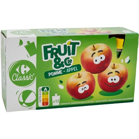 Compote pomme allégée en sucres CARREFOUR CLASSIC'