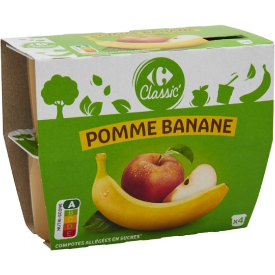 Compote pomme banane CARREFOUR CLASSIC'