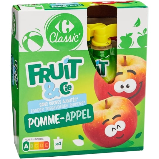 Compote pomme sans sucres ajoutés CARREFOUR CLASSIC'