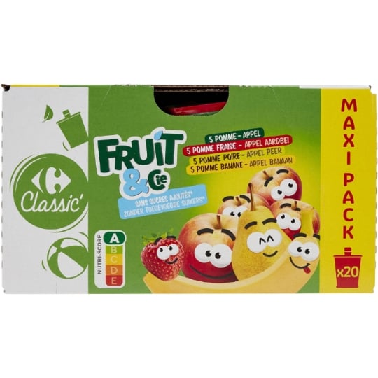 Compote assortiment sans sucres ajoutés CARREFOUR CLASSIC'