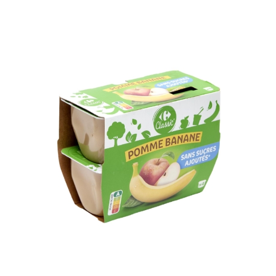 Compote pomme banane sans sucres ajoutés CARREFOUR CLASSIC'