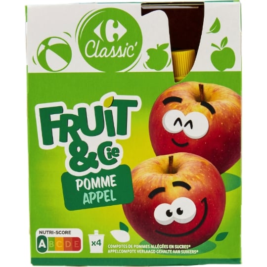 Compote pomme allégées en sucres CARREFOUR CLASSIC'
