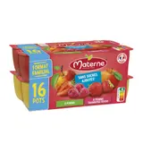 Compote pomme, pomme fraise framboise sans sucres ajoutés MATERNE