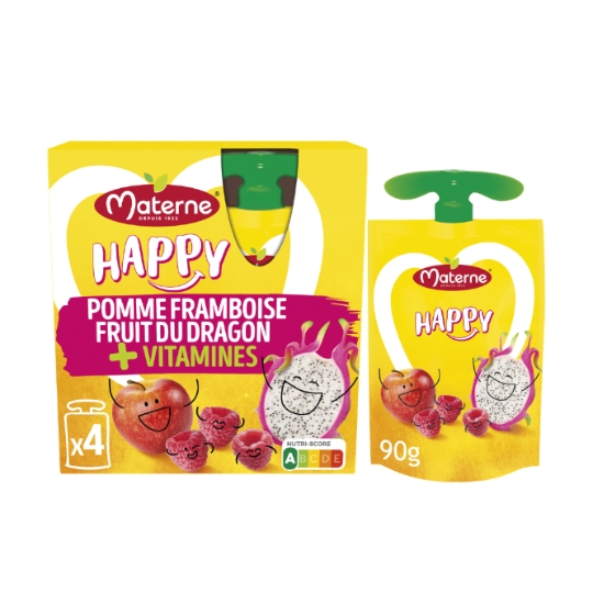 Compote Pomme Framboise Fruit du Dragon +Vit MATERNE