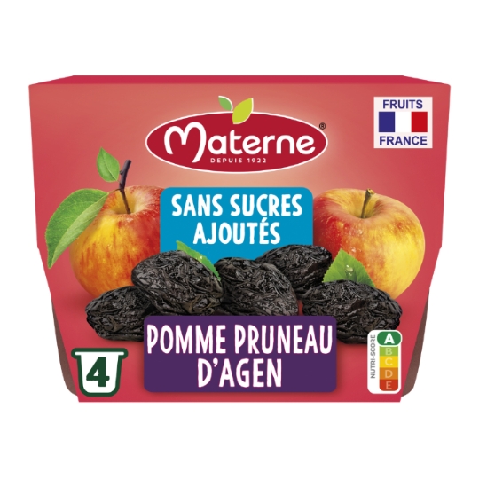 Compote pomme pruneau sans sucres ajoutés MATERNE