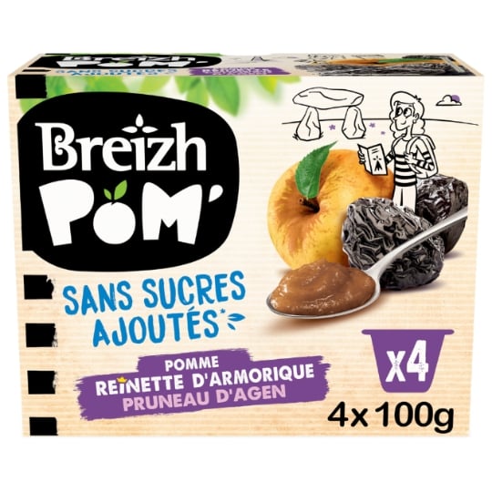 Dessert Fruitier de Pomme Pruneau d'Agen Sans Sucres Ajoutés BREIZH POM'
